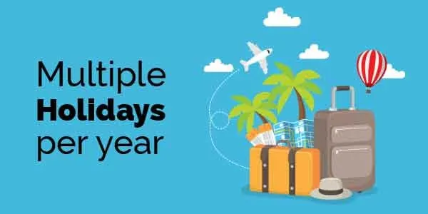 Multiple holidays per year