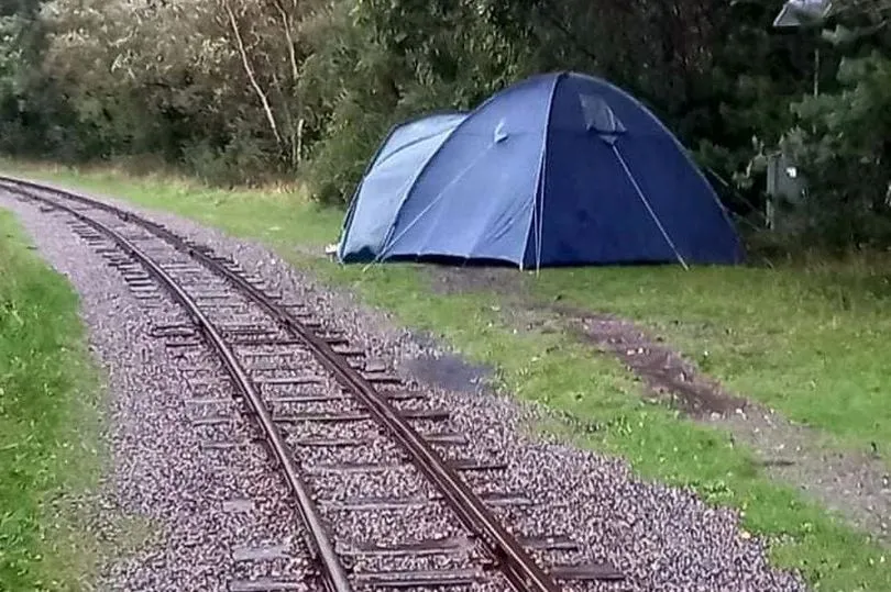 'Mad' camping pitch spotted just yards from railway track in Snowdonia