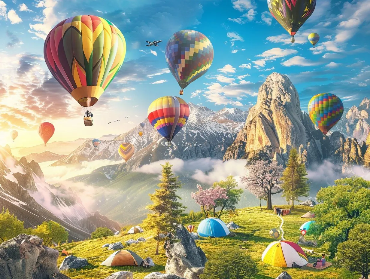What are the best campsites for hot air balloon views?