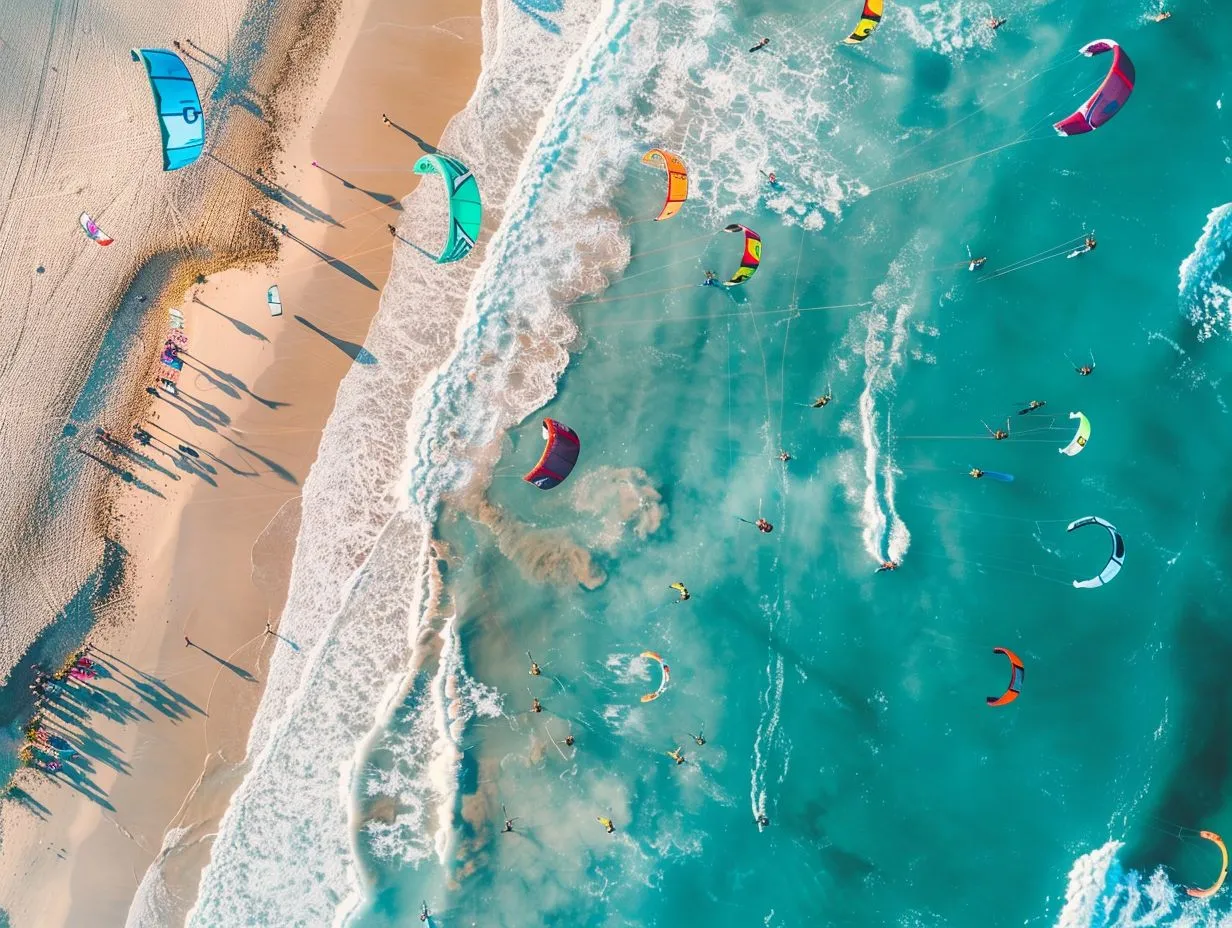 What should I look for in a campsite if I want to go kite surfing?
