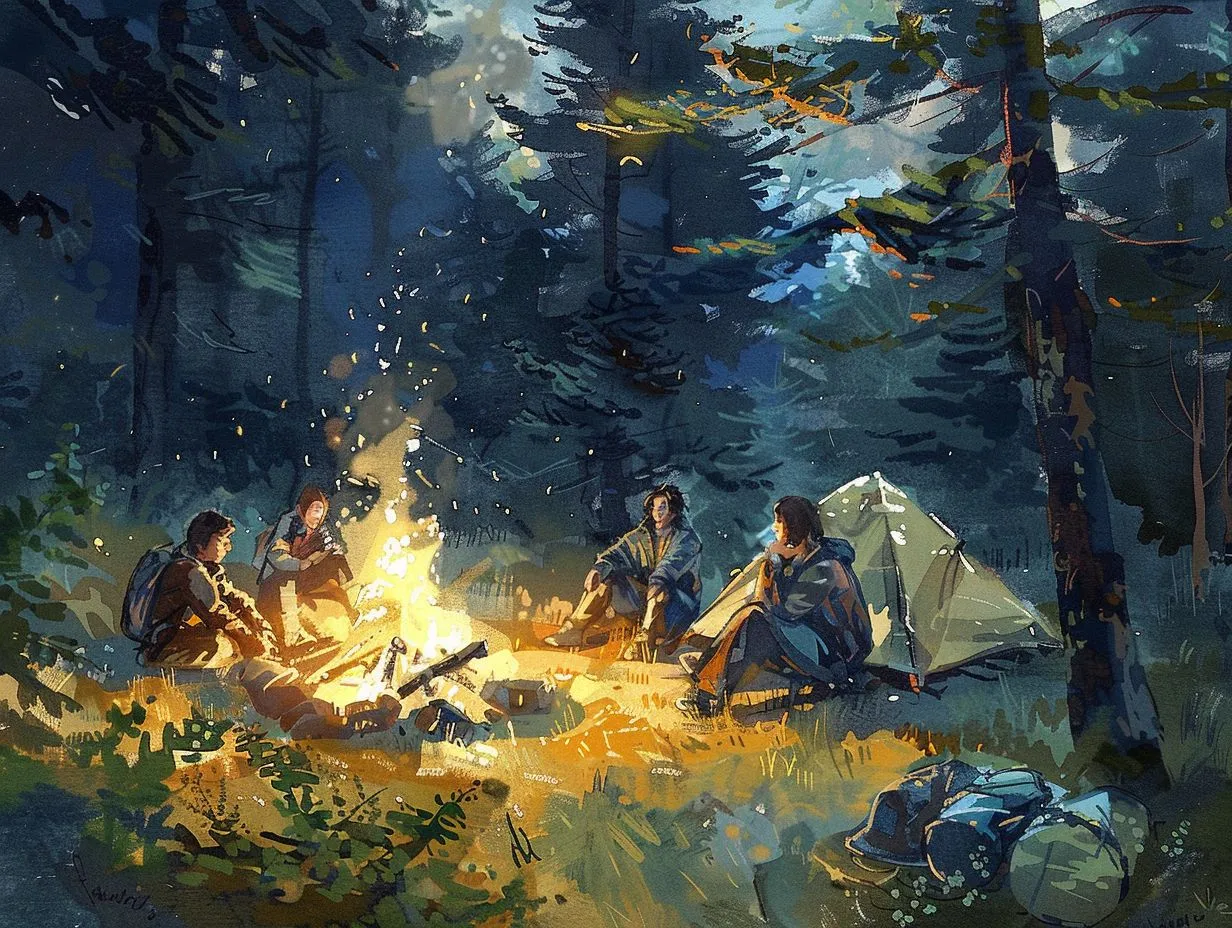 What types of survival skills can be learned at these campsites?